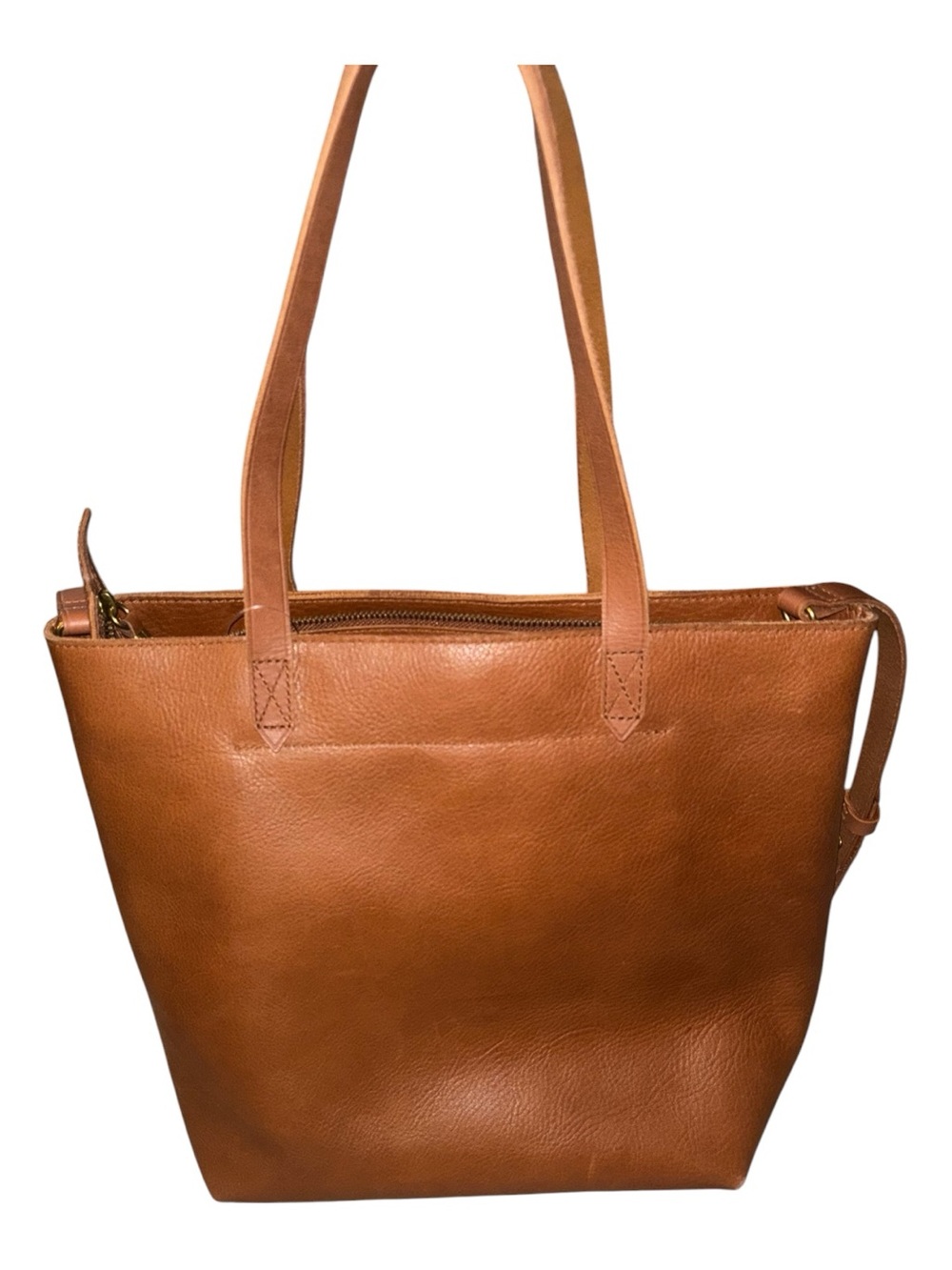 Madewell Medium Transport Tote English Saddle Brown Leather Crossbody Bucket Bag - Picture 2 of 11